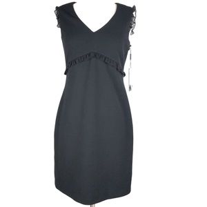 KARL LAGERFELD sheath dress black ruffled textured